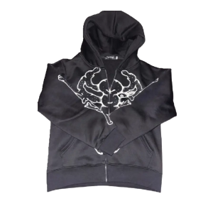 Carsicko Skelly Zip Hoodie Black