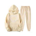 Heart Logo Carsicko Cream Tracksuit